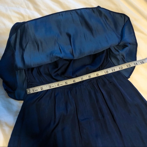 Lulus Catia Navy Satin Strapless Romper small - Picture 2 of 9